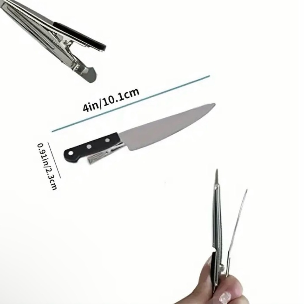 Knife-Shaped Hair Clips - 2 NWT - Picture 3 of 4